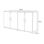 Ντουλάπι γραφείου με κλειδαριά επαγγελματικό Venturo Megapap χρώμα ανθρακί - φυσικό οξιάς 160x40x80εκ. - Image 5