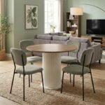 Βρες το Σετ τραπεζαρία 5τμχ Bohema - Kevin Megapap χρώμα ivory/sepet oak - λαδί Ø90x77