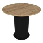 Σετ τραπεζαρία 5τμχ Bohema - Iris Megapap χρώμα μαύρο/sepet oak - γκρι/φυσικό πόδι Ø90x77,7εκ. - Image 4