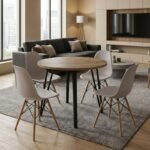 Βρες το Σετ τραπεζαρία 5τμχ Xana - Nova Megapap χρώμα sepet oak - cappuccino Ø90x77