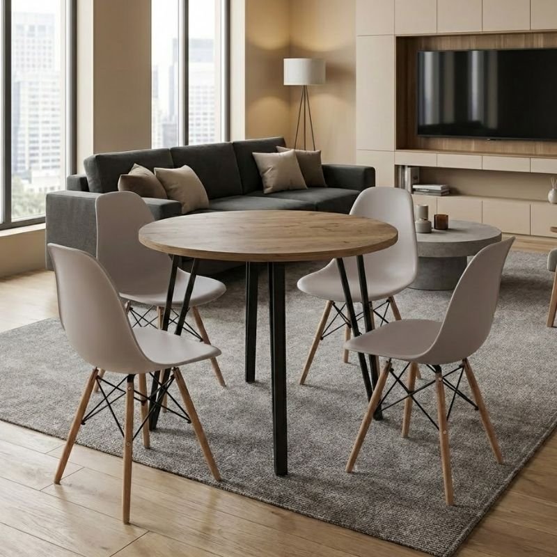 Σετ τραπεζαρία 5τμχ Xana - Nova Megapap χρώμα sepet oak - cappuccino Ø90x77 Βρες το Σετ τραπεζαρία 5τμχ Xana - Nova Megapap χρώμα sepet oak - cappuccino Ø90x77