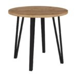 Σετ τραπεζαρία 5τμχ Xana - Viva Megapap χρώμα sepet oak - λευκό Ø90x77,5εκ. - Image 4