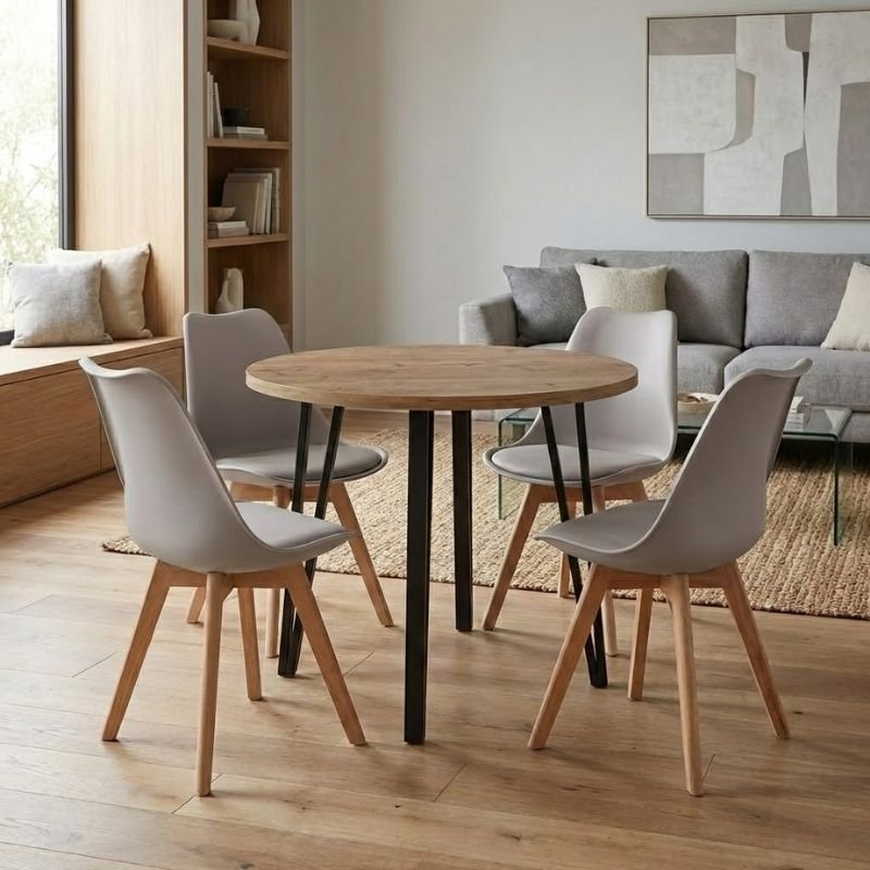 Σετ τραπεζαρία 5τμχ Xana - Viva Megapap χρώμα sepet oak - cappuccino Ø90x77 Βρες το Σετ τραπεζαρία 5τμχ Xana - Viva Megapap χρώμα sepet oak - cappuccino Ø90x77