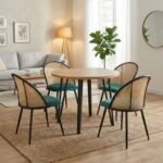 Βρες το Σετ τραπεζαρία 5τμχ Xana - Jacob Megapap χρώμα sepet oak - κυπαρισσί Ø90x77