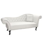 ΑΝΑΚΛΙΝΔΡΟ T.CHESTERFIELD NIOVI HM3008.02 PU ΛΕΥΚΟ-ΜΑΥΡΑ ΠΟΔΙΑ(ΔΕΞΙ)190x61x84Yεκ - Image 2