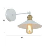 ΑΠΛΙΚΑ ΤΟΙΧΟΥ ΜΕΤΑΛΛΙΚΟ ΑΣΠΡΟ HM7441.03  40x20x21 εκ. - Image 2