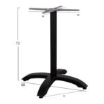 ΒΑΣΗ ΑΛΟΥΜΙΝΙΟΥ HM460.01 ΜΑΥΡΟ ΜΑΤ 66Χ66Χ72Υεκ. ΜΕ ΣΤΑΥΡΟ 48Χ48εκ. - Image 2