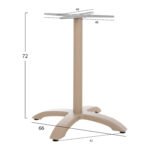 ΒΑΣΗ ΑΛΟΥΜΙΝΙΟΥ HM460.25 ΚΑΠΟΥΤΣΙΝΟ ΜΑΤ 66x66x72Υεκ. ΜΕ ΣΤΑΥΡΟ 48Χ48εκ. - Image 2