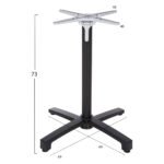 ΒΑΣΗ ΑΛΟΥΜΙΝΙΟΥ ΠΤΥΣΣΟΜΕΝΗ HM459.01 ΜΑΥΡΟ ΜΑΤ 69Χ69Χ73Υεκ. ΜΕ ΣΤΑΥΡΟ 48Χ48εκ. - Image 3