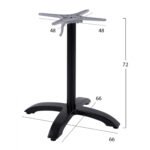 ΒΑΣΗ ΑΛΟΥΜΙΝΙΟΥ ΠΤΥΣΣΟΜΕΝΗ HM469.01 ΜΑΥΡΟ ΜΑΤ 66Χ66Χ72Υεκ. ΜΕ ΣΤΑΥΡΟ 48Χ48εκ. - Image 2