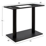 ΒΑΣΗ ΜΕΤΑΛΛΙΚΗ ΔΙΠΛΗ ΜΑΥΡΗ 80Χ40Χ72Υεκ. ΜΕ ΡΕΓΟΥΛΑΤΟΡΟΥΣ HM435 - Image 2