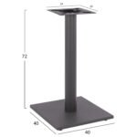 ΒΑΣΗ ΜΕΤΑΛΛΙΚΗ ΓΚΡΙ 40X40X72Υεκ. ΜΕ ΡΕΓΟΥΛΑΤΟΡΟΥΣ HM421.20 - Image 2