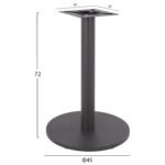 ΒΑΣΗ ΜΕΤΑΛΛΙΚΗ ΓΚΡΙ Φ45Χ72Υεκ. ΜΕ ΡΕΓΟΥΛΑΤΟΡΟΥΣ HM419.20 - Image 2