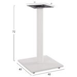 ΒΑΣΗ ΜΕΤΑΛΛΙΚΗ ΛΕΥΚΗ ΜΑΤ 40Χ40Χ72Υεκ. ΜΕ ΡΕΓΟΥΛΑΤΟΡΟΥΣ HM421.12 - Image 2