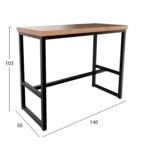 ΒΑΣΗ ΜΠΑΡ ΜΕΤΑΛΛΙΚΗ ΜΑΥΡΗ TS928 140x50x103 εκ. - Image 2