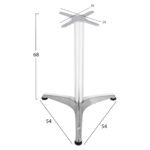 ΒΑΣΗ ΤΡΑΠΕΖΙΟΥ ΑΛΟΥΜΙΝΙΟΥ ΧΡΩΜΙΟΥ HM449.01 ΣΤΑΥΡΟΣ 29x29εκ- 54x54x68Υεκ. - Image 2