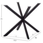 ΒΑΣΗ ΤΡΑΠΕΖΙΟΥ ΜΑΥΡΗ ΜΕΤΑΛΛΙΚΗ ΧΙΑΣΤΙ HM6255 ΓΙΑ ΕΠΙΦΑΝΕΙΑ 120Χ80εκ - Image 2