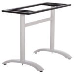 ΒΑΣΗ ΤΡΑΠΕΖΙΟΥ ΑΛΟΥΜΙΝΙΟΥ ΔΙΠΛΗ HM461.12 ΛΕΥΚΗ ΜΕ ΡΕΓΟΥΛΑΤΟΡΟΥΣ 100x60x73Υεκ. - Image 4