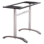 ΒΑΣΗ ΤΡΑΠΕΖΙΟΥ ΑΛΟΥΜΙΝΙΟΥ ΔΙΠΛΗ HM461.13 ΧΡΩΜΙΟΥ ΜΕ ΡΕΓΟΥΛΑΤΟΡΟΥΣ 100x60x73Υεκ. - Image 4