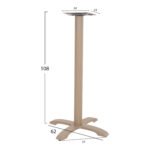 ΒΑΣΗ ΤΡΑΠΕΖΙΟΥ ΜΠΑΡ ΑΠΟ ΜΕΤΑΛΛΟ/ΜΑΝΤΕΜΙ HM417.25 ΚΑΠΟΥΤΣΙΝΟ 62x62x108Υεκ. - Image 2