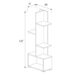 ΒΙΒΛΙΟΘΗΚΗ TRIVIO HM18195.03 ΜΕΛΑΜΙΝΗ ΣΕ ΛΕΥΚΟ-ATLANTIS GREEN 50x25x127Υεκ. - Image 2