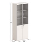 ΒΙΒΛΙΟΘΗΚΗ NEWLINE HM18281 ΜΕΛΑΜΙΝΗ ΕΚΡΟΥ & ΚΑΦΕ--ΓΥΑΛΙ 80x40x200Υεκ. - Image 2