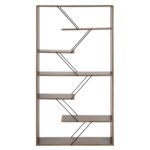 ΒΙΒΛΙΟΘΗΚΗ TARS HM2240.13 OLIVE GREY ΜΕΛΑΜΙΝΗ-ΜΑΥΡΕΣ ΜΕΤΑΛΛΙΚΕΣ ΒΕΡΓΕΣ 84x24x157Yεκ. - Image 3