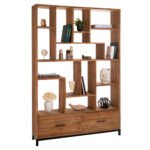 Αγόρασε ΒΙΒΛΙΟΘΗΚΗ ROMULUS HM9803 ΑΝΑΚΥΚΛΩΜΕΝΟ ΞΥΛΟ ΤΕΑΚ ΜΕ 2 ΣΥΡΤΑΡΙΑ 140x30x210