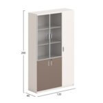 ΒΙΒΛΙΟΘΗΚΗ/ΝΤΟΥΛΑΠΙ NEWLINE HM18280 ΜΕΛΑΜΙΝΗ ΛΕΥΚΗ-ΑΝΟΙΧΤΟ ΚΑΦΕ--ΓΥΑΛΙ 120x40x200Υεκ - Image 2