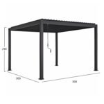ΒΙΟΚΛΙΜΑΤΙΚΗ ΠΕΡΓΚΟΛΑ ΑΛΟΥΜΙΝΙΟΥ DOMECIL HM6611.01 ΜΕ ΜΕΤΑΛ. ΠΕΡΣΙΔΕΣ--300x300x240Υεκ--ΜΑΥΡΗ - Image 2
