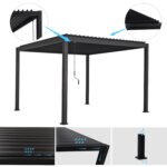 ΒΙΟΚΛΙΜΑΤΙΚΗ ΠΕΡΓΚΟΛΑ ΑΛΟΥΜΙΝΙΟΥ DOMECIL HM6611.01 ΜΕ ΜΕΤΑΛ. ΠΕΡΣΙΔΕΣ--300x300x240Υεκ--ΜΑΥΡΗ - Image 3