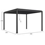 ΒΙΟΚΛΙΜΑΤΙΚΗ ΠΕΡΓΚΟΛΑ ΑΛΟΥΜΙΝΙΟΥ DOMECIL HM6612.01 ΜΕ ΜΕΤΑΛ. ΠΕΡΣΙΔΕΣ--300x400x240Υ - Image 2
