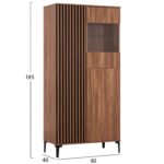 ΒΙΤΡΙΝΑ ΣΕΙΡΑ HARRY HM18011.01 ΜΕΛΑΜΙΝΗ ΦΥΣΙΚΟ ΞΥΛΟΥ-ΜΑΥΡΟ 90x40x185Υεκ. - Image 2