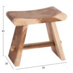 ΒΟΗΘΗΤΙΚΟ ΣΚΑΜΠΟ SADEL HM18294 ΞΥΛΟ SUAR--ΦΥΣΙΚΟ 50x30x45Υεκ. - Image 2