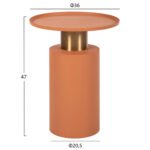 ΒΟΗΘΗΤΙΚΟ ΤΡΑΠΕΖΑΚΙ PUNJAB HM4239.08 ΜΕΤΑΛΛΟ ΣΕ ΠΟΡΤΟΚΑΛΙ-ΧΡΥΣΟΧΑΛΚΙΝΟ Φ36x47Υεκ. - Image 2