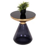 Αγόρασε ΒΟΗΘΗΤΙΚΟ ΤΡΑΠΕΖΑΚΙ DEMMY HM9727 ΜΑΥΡΟ & ΜΟΒ ΓΥΑΛΙ-ΧΡΥΣΟ ΜΕΤΑΛΛΟ Φ41x48Υεκ σε μοναδική τιμή στο clickforshop.gr