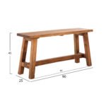 ΒΟΗΘΗΤΙΚΟ ΤΡΑΠΕΖΑΚΙ RANCH HM9752 ΞΥΛΟ ΜΑΟΝΙ ΣΕ ΦΥΣΙΚΟ ΧΡΩΜΑ 90x25x45Yεκ. - Image 2