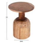 ΒΟΗΘΗΤΙΚΟ ΤΡΑΠΕΖΑΚΙ PUMBE HM9891.11 ΞΥΛΟ SUAR ΣΕ ΦΥΣΙΚΟ ΧΡΩΜΑ Φ40x50Υεκ - Image 2