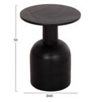 ΒΟΗΘΗΤΙΚΟ ΤΡΑΠΕΖΑΚΙ PUMBE HM9891.12 ΞΥΛΟ SUAR ΣΕ ΜΑΥΡΟ ΧΡΩΜΑ Φ40x50Υεκ - Image 2