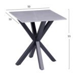 ΒΟΗΘΗΤΙΚΟ ΤΡΑΠΕΖΑΚΙ ΣΑΛΟΝΙΟΥ HM9471.05 GREY MARBLE TOP-ΜΑΥΡΗ ΜΕΤΑΛ.ΒΑΣΗ 50x50x55Yεκ. - Image 2