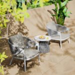 ΒΟΗΘΗΤΙΚΟ ΤΡΑΠΕΖΑΚΙ ΣΤΡΟΓΓΥΛΟ DRISCOLL HM6477.02 ΚΡΕΜ ΑΛΟΥΜΙΝΙΟ-ΑΝΟΙΧΤΟ ΓΚΡΙ ΣΧΟΙΝΙ Φ55x45Υ - Image 2