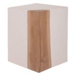 ΒΟΗΘΗΤΙΚΟ ΤΡΑΠΕΖΙ LEIA-ΣΚΑΜΠΟ HM18163.02 FIBER CEMENT ΛΕΥΚΟ-ΞΥΛΟ TEAK 32.5x32.5x46Υεκ. - Image 6