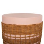 ΒΟΗΘΗΤΙΚΟ ΤΡΑΠΕΖΙ VILHENA HM18166 FIBER CEMENT ΡΟΖ-RATTAN ΦΥΣΙΚΟ Φ44.5x45Υεκ. - Image 4