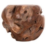 ΒΟΗΘΗΤΙΚΟ ΤΡΑΠΕΖΙ LOGGY HM18295 ΞΥΛΟ TEAK--ΦΥΣΙΚΟ 50x50x50Υεκ. - Image 3