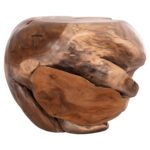 ΒΟΗΘΗΤΙΚΟ ΤΡΑΠΕΖΙ LOGGY HM18295 ΞΥΛΟ TEAK--ΦΥΣΙΚΟ 50x50x50Υεκ. - Image 6