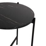 ΒΟΗΘΗΤΙΚΟ ΤΡΑΠΕΖΙ HM9589.01 MDF ΜΑΥΡΟ ΜΑΡΜΑΡΟ-ΜΑΥΡΗ ΜΕΤΑΛΛΙΚΗ ΒΑΣΗ Φ50x55Υεκ. - Image 4