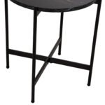 ΒΟΗΘΗΤΙΚΟ ΤΡΑΠΕΖΙ HM9589.01 MDF ΜΑΥΡΟ ΜΑΡΜΑΡΟ-ΜΑΥΡΗ ΜΕΤΑΛΛΙΚΗ ΒΑΣΗ Φ50x55Υεκ. - Image 6