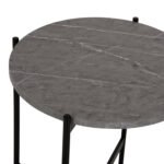 ΒΟΗΘΗΤΙΚΟ ΤΡΑΠΕΖΙ HM9589.02 MDF ΓΚΡΙ ΜΑΡΜΑΡΟ-ΜΑΥΡΗ ΜΕΤΑΛΛΙΚΗ ΒΑΣΗ Φ50x55Υεκ. - Image 5