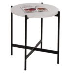 Αγόρασε ΒΟΗΘΗΤΙΚΟ ΤΡΑΠΕΖΙ HM9589.05 MDF ΛΕΥΚΟ ΜΑΡΜΑΡΟ-ΜΑΥΡΗ ΜΕΤΑΛΛΙΚΗ ΒΑΣΗ Φ50x55Υεκ. σε μοναδική τιμή στο clickforshop.gr