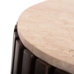 ΒΟΗΘΗΤΙΚΟ ΤΡΑΠΕΖΙ KREST HM9711 ΜΑΣΙΦ ΞΥΛΟ ΑΚΑΚΙΑΣ ΣΕ ΚΑΦΕ-ΤΡΑΒΕΡΤΙΝA Φ50x50Υεκ. - Image 5